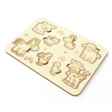 Puzzle educativ pentru copii cu animale domestice